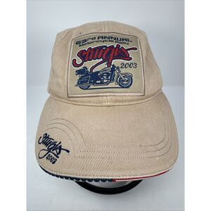 Sturgis 2003 63rd Annual‎ Motorcycle Rally Beige Embroidered Cap Hat